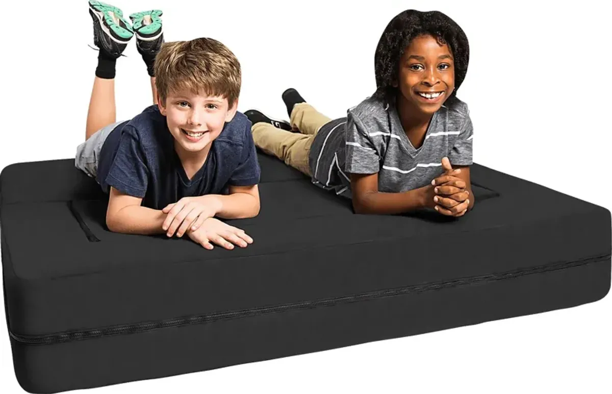 Kids Cubex Black Convertible Sofa and Ottoman