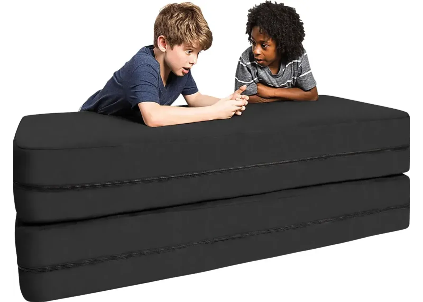 Kids Cubex Black Convertible Sofa and Ottoman