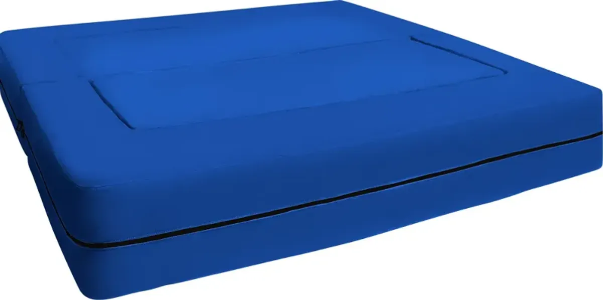 Kids Cubex Blue Convertible Sofa and Ottoman