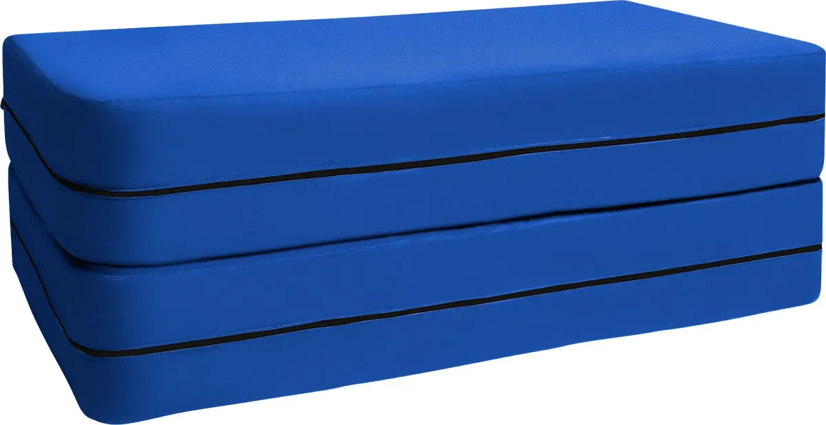 Kids Cubex Blue Convertible Sofa and Ottoman