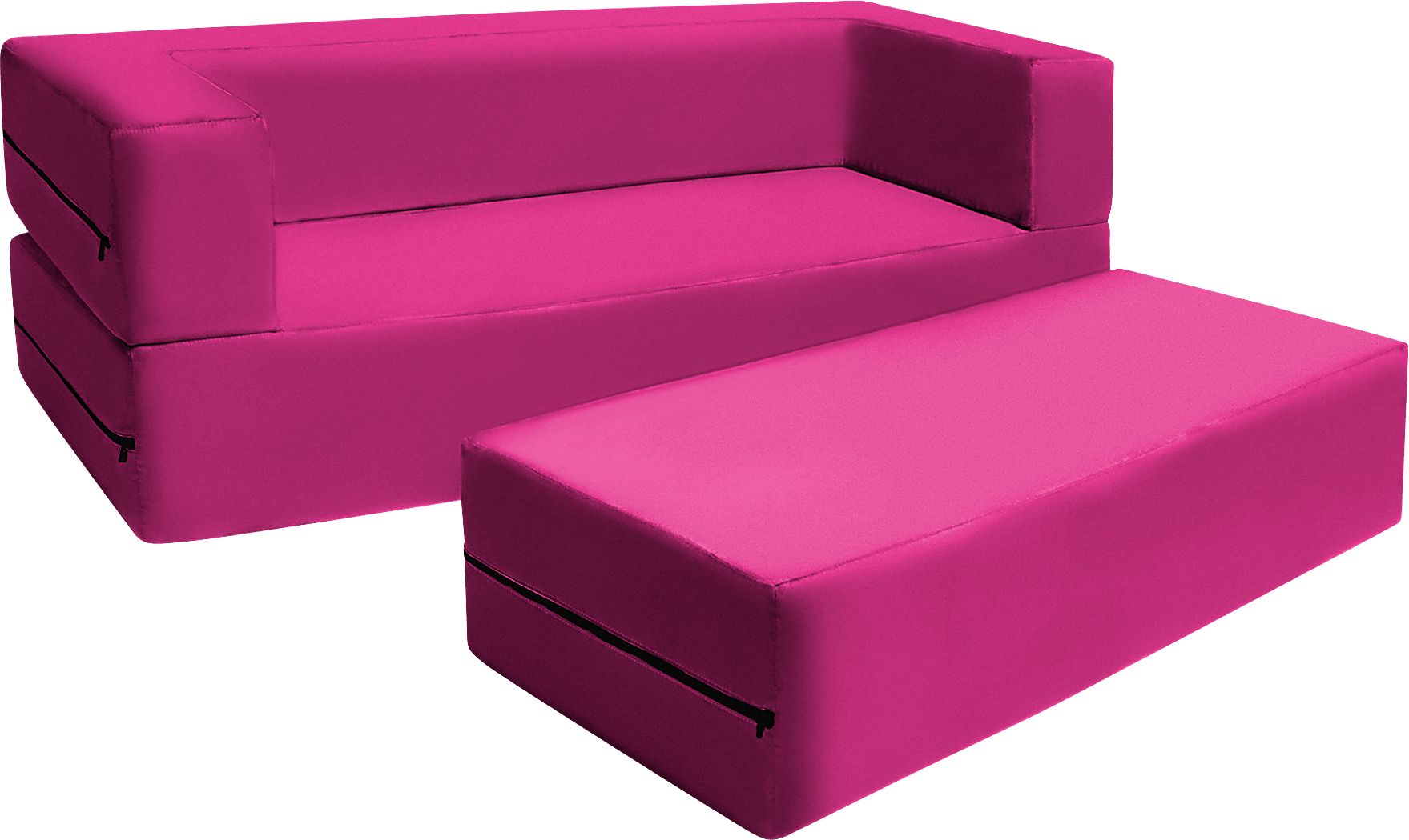 Kids Cubex Pink Convertible Sofa and Ottoman