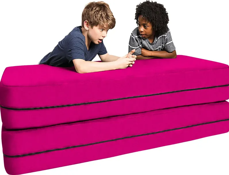 Kids Cubex Pink Convertible Sofa and Ottoman