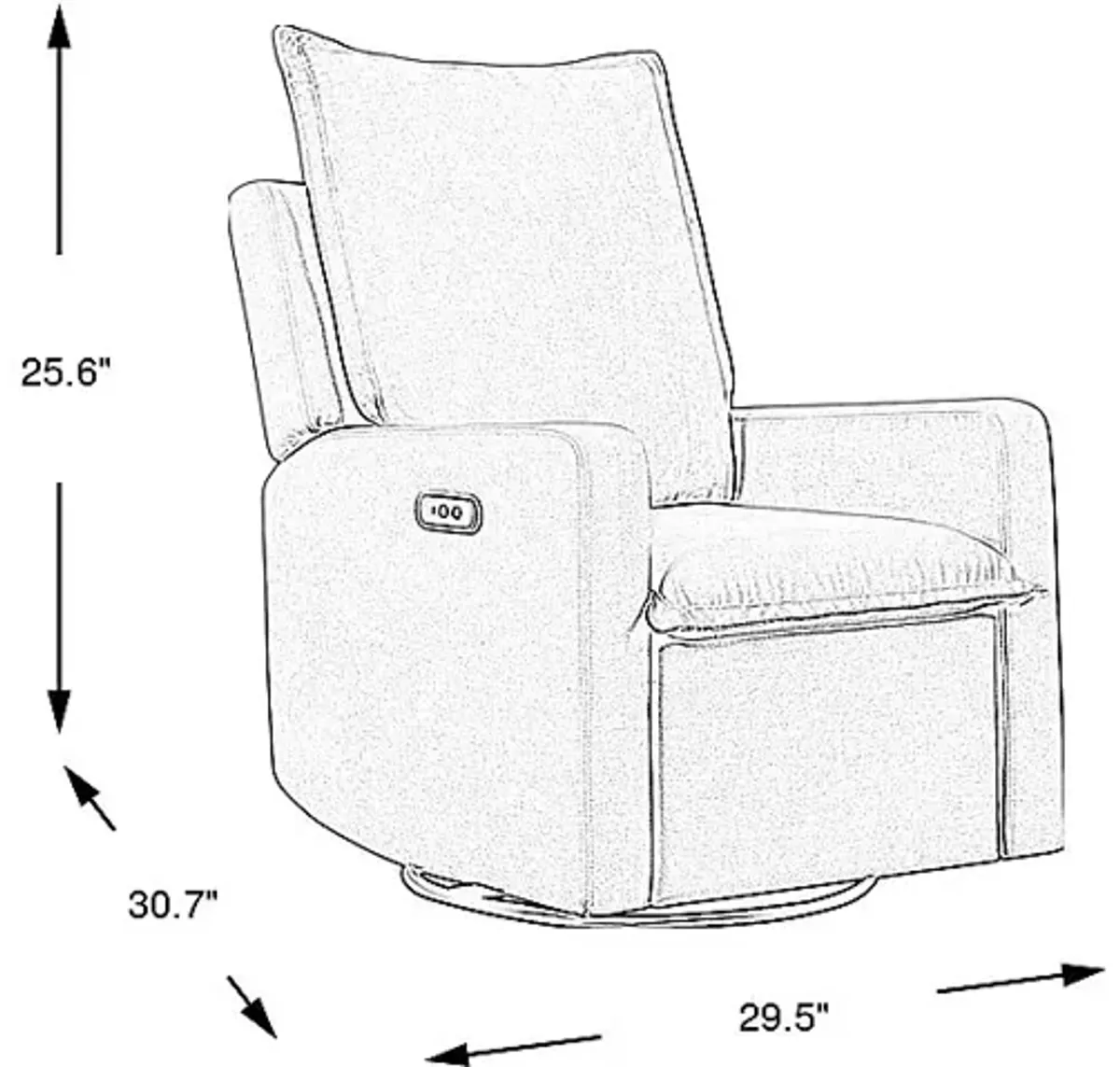 Chandler Cloud Gray Power Glider Recliner