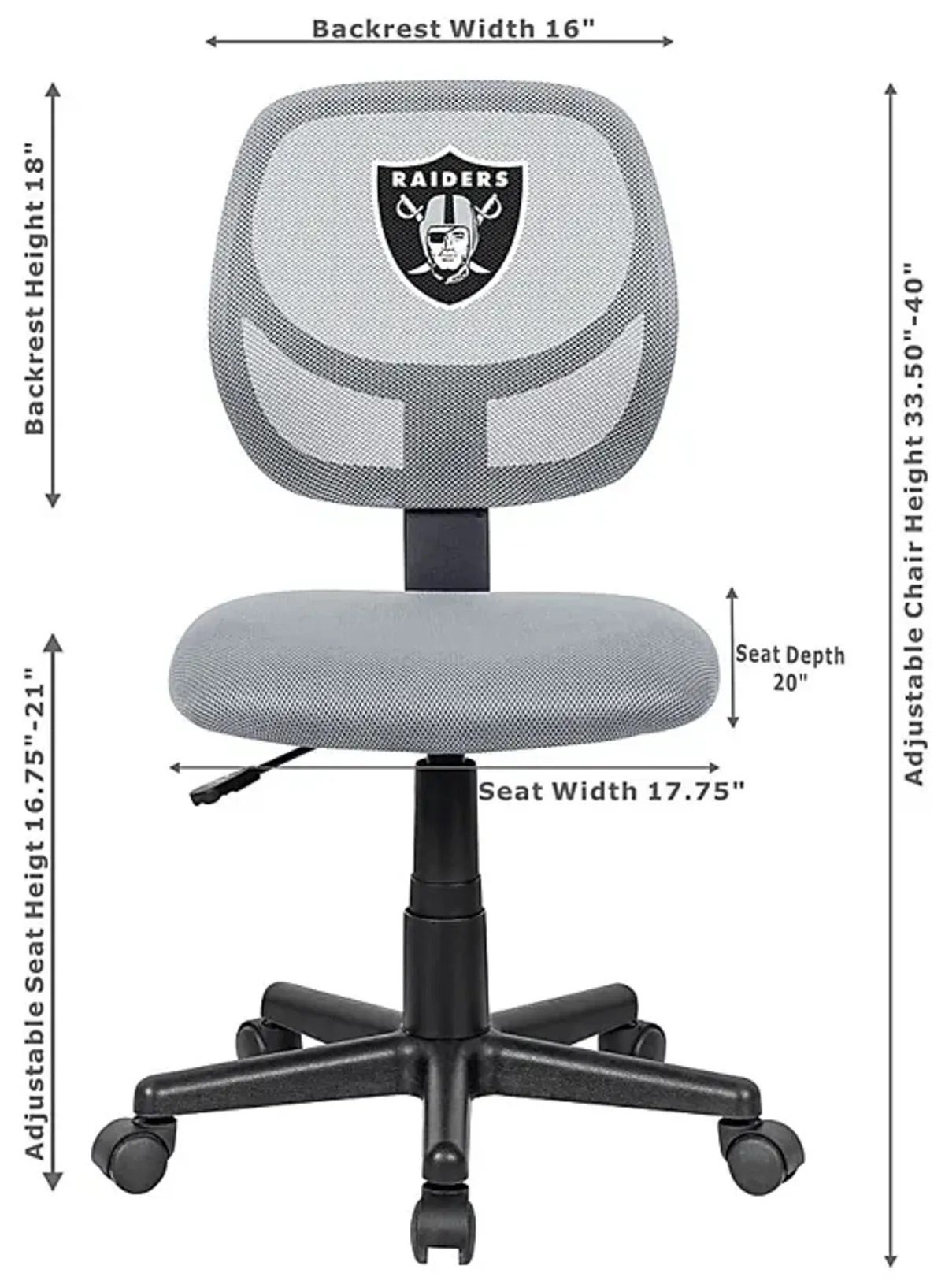 Las Vegas Raiders Gray Desk Chair