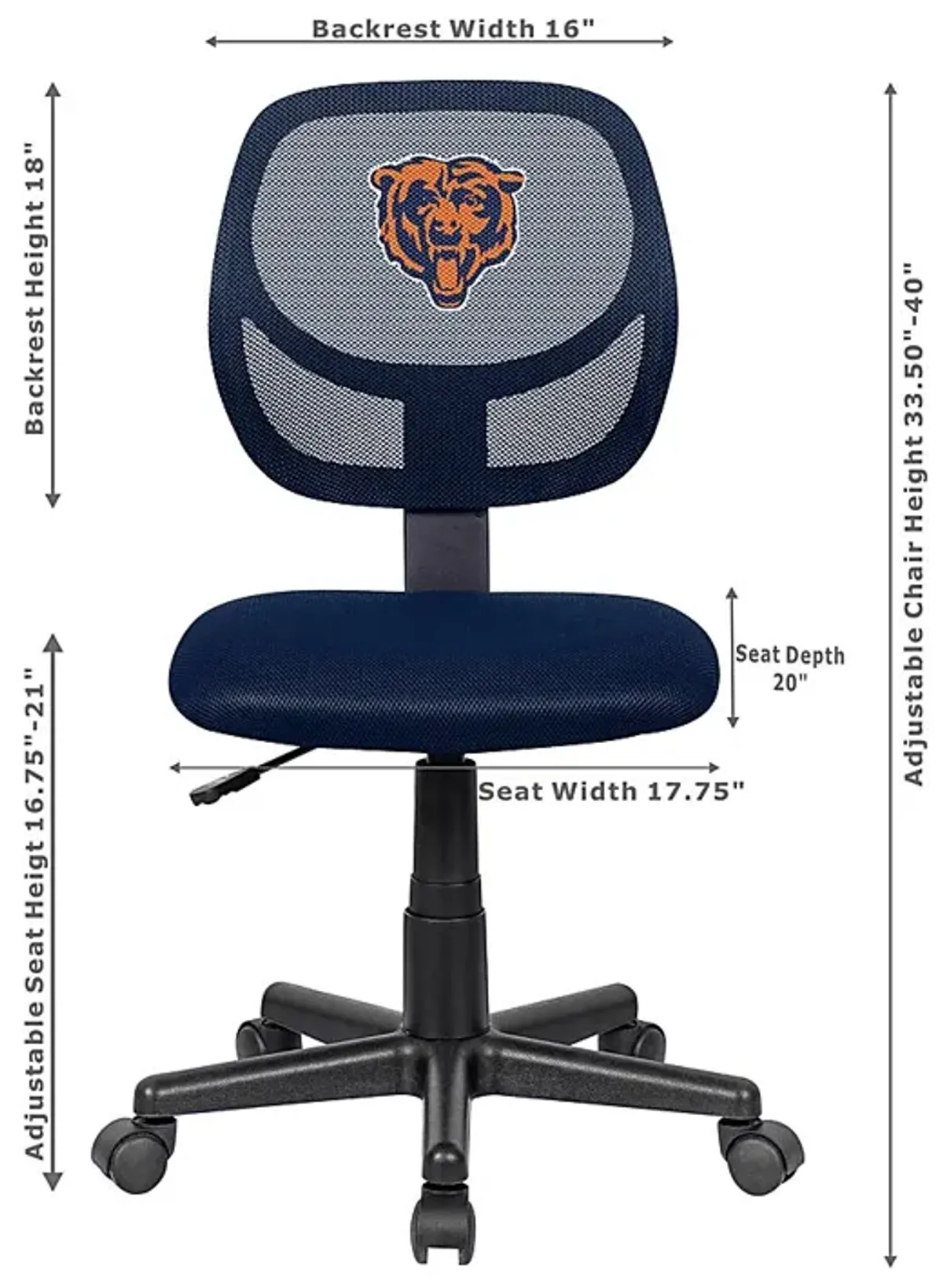 Ball Hacker NFL Chicago Bears Navy Desk Chair