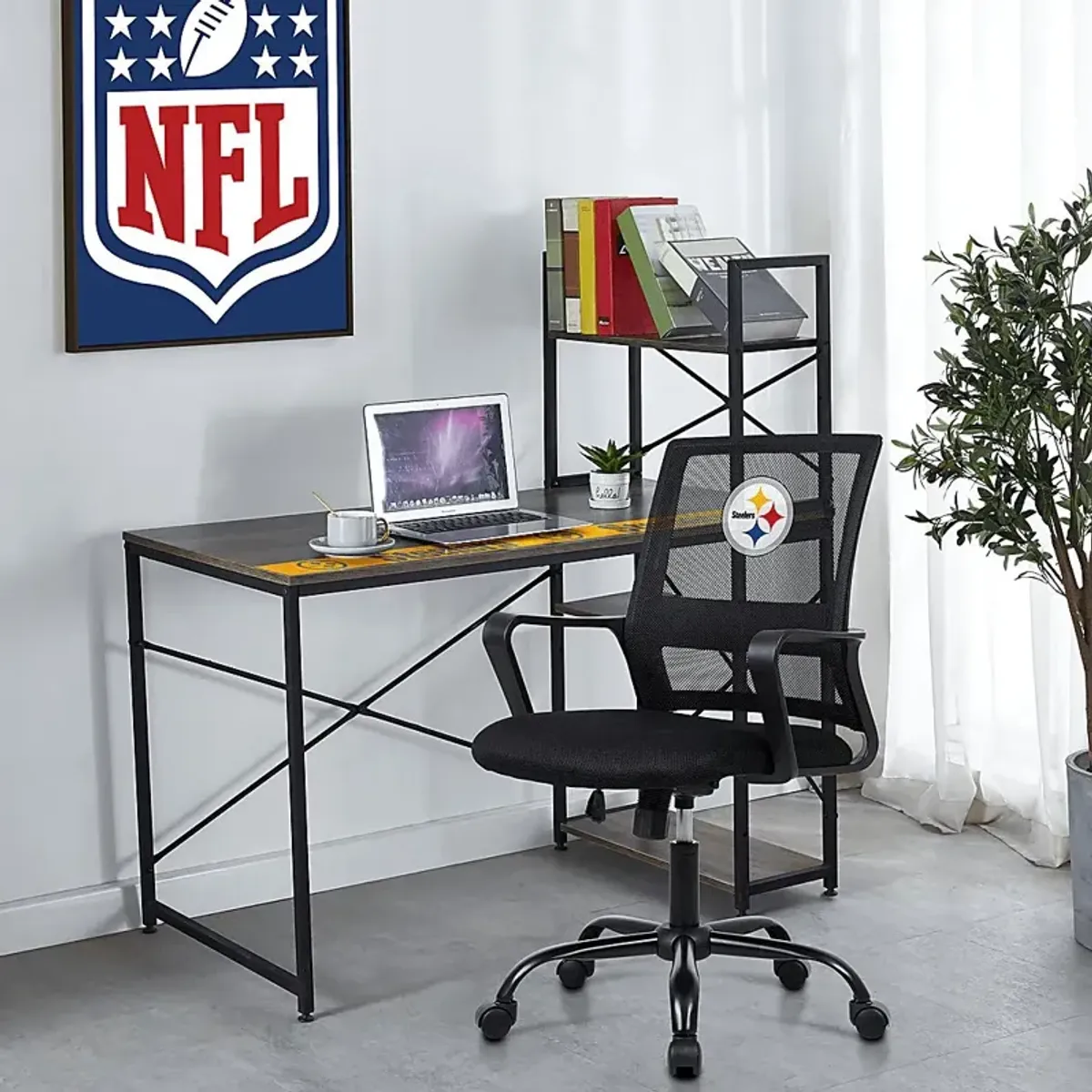 Tough Match NFL Pittsburgh Steelers Black Desk Chair