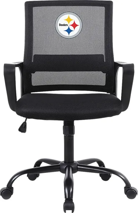 Tough Match NFL Pittsburgh Steelers Black Desk Chair