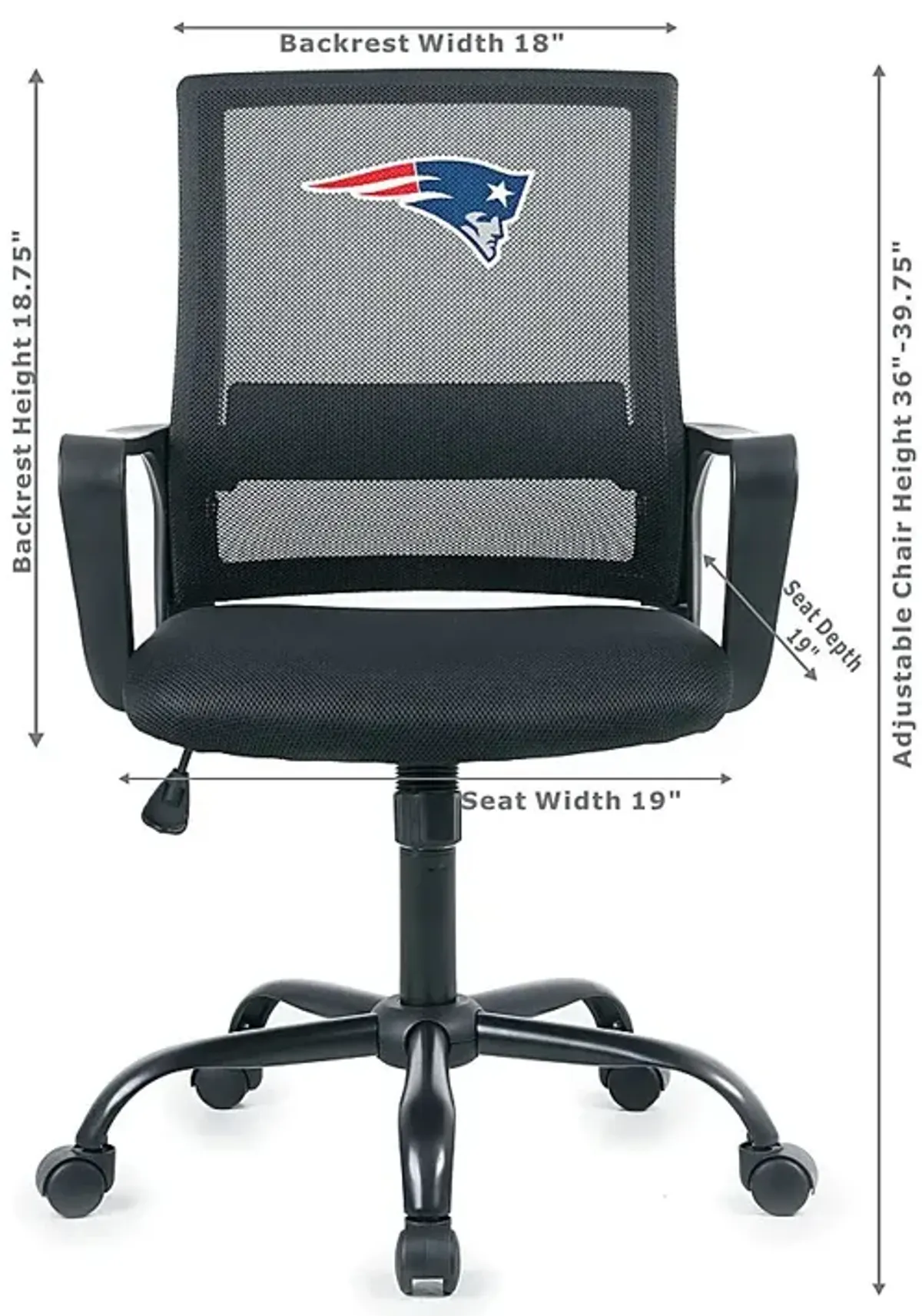 New England Patriots Black Desk Chair