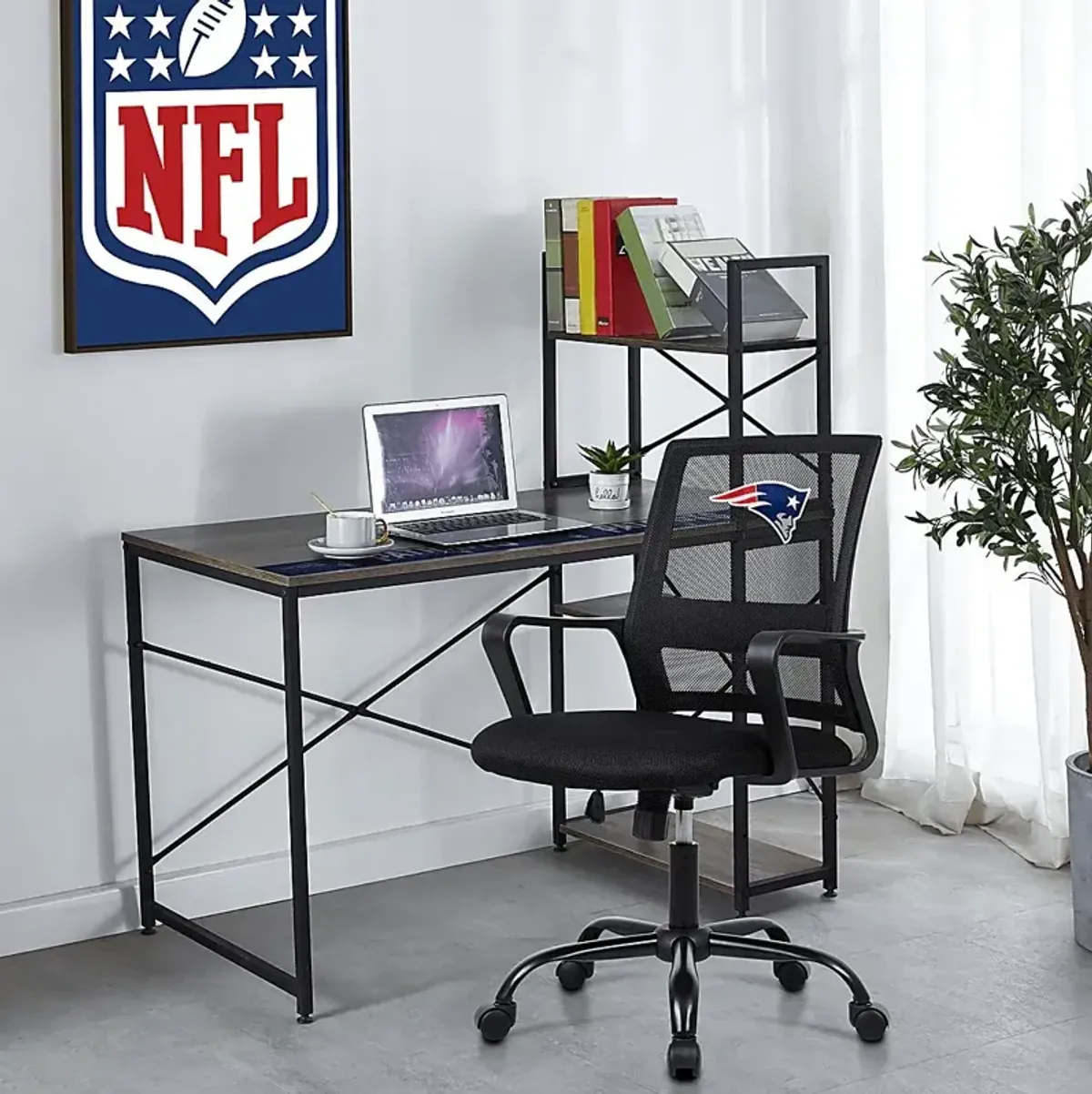 Tough Match NFL New England Patriots Black Desk Chair