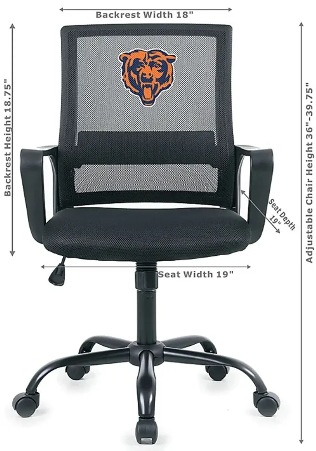 Tough Match NFL Chicago Bears Black Desk Chair