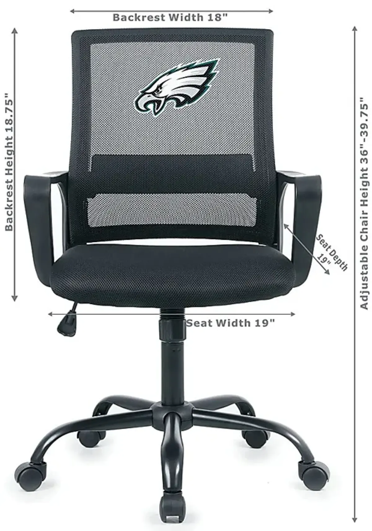 Tough Match NFL Philadelphia Eagles Black Desk Chair