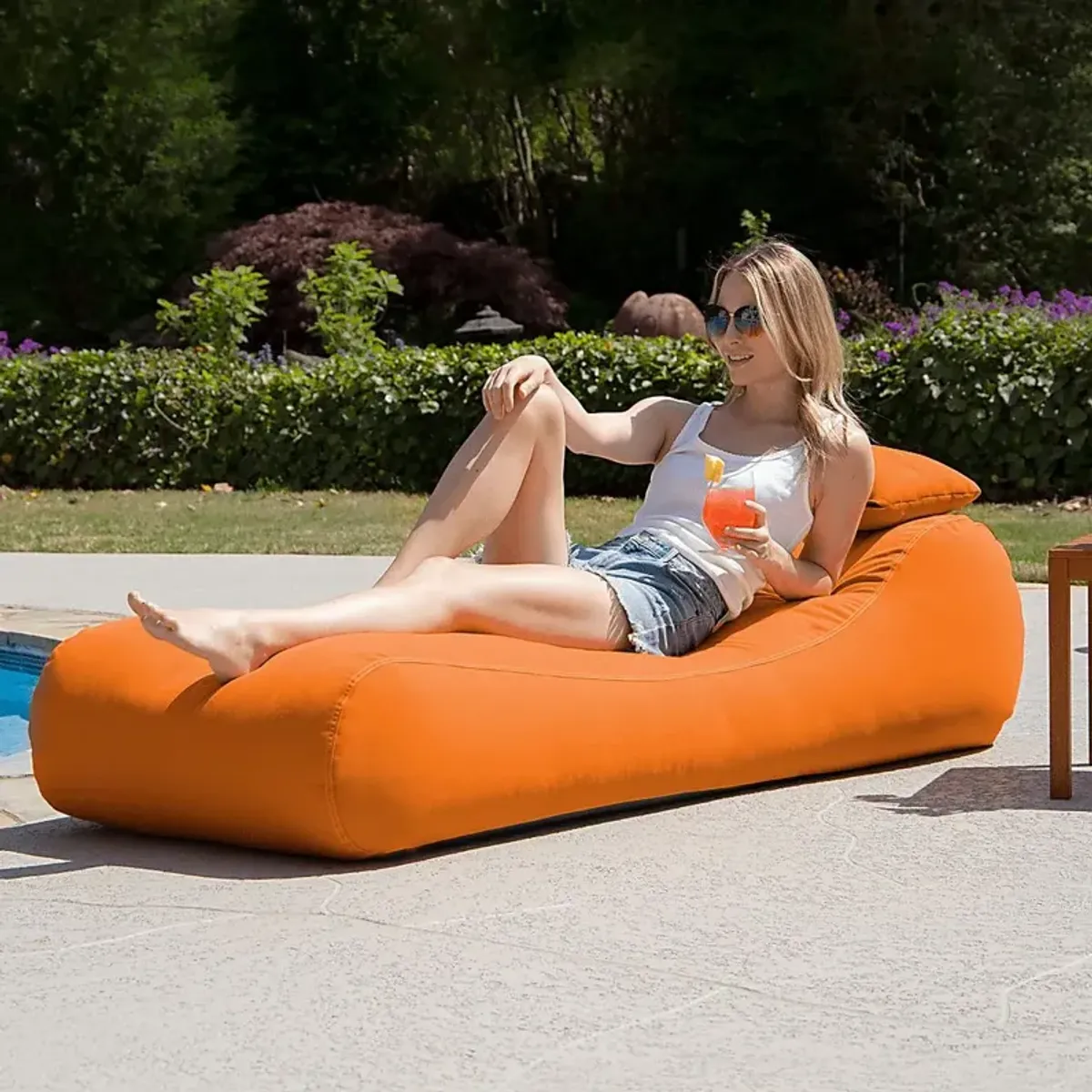 Kids Lax Time Orange Indoor/Outdoor Bean Bag