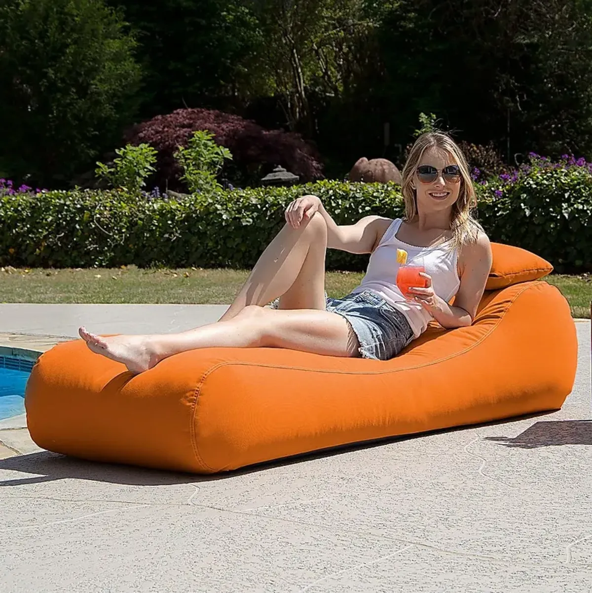 Kids Lax Time Orange Indoor/Outdoor Bean Bag