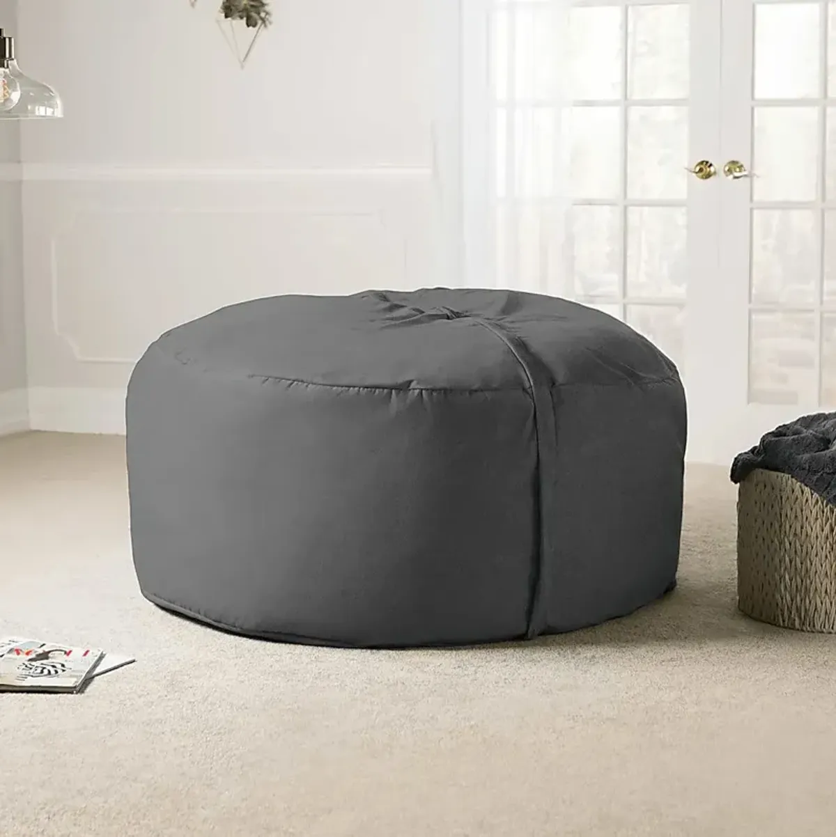 Kids Marshmellow Gray Large Bean Bag Chair