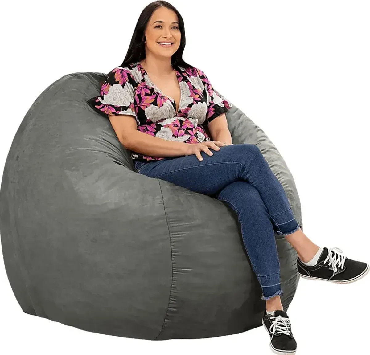 Kids Marshmellow Gray Large Bean Bag Chair