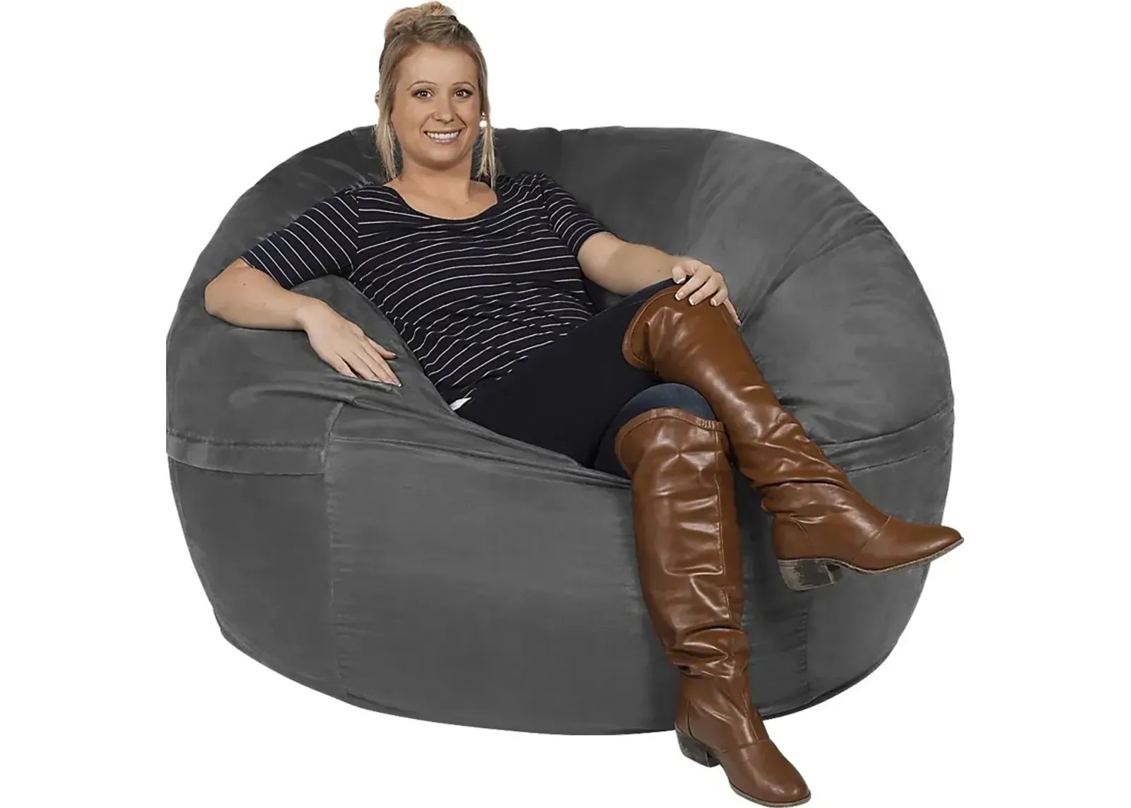 Kids Marshmellow Gray Large Bean Bag Chair