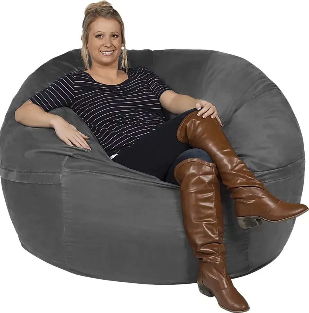 Kids Marshmellow Gray Large Bean Bag Chair