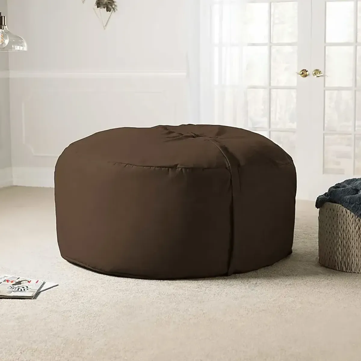 Kids Marshmellow Brown Large Bean Bag Chair