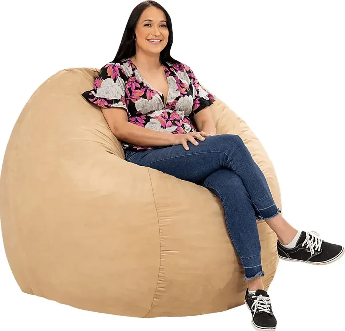 Kids Marshmellow Tan Large Bean Bag Chair