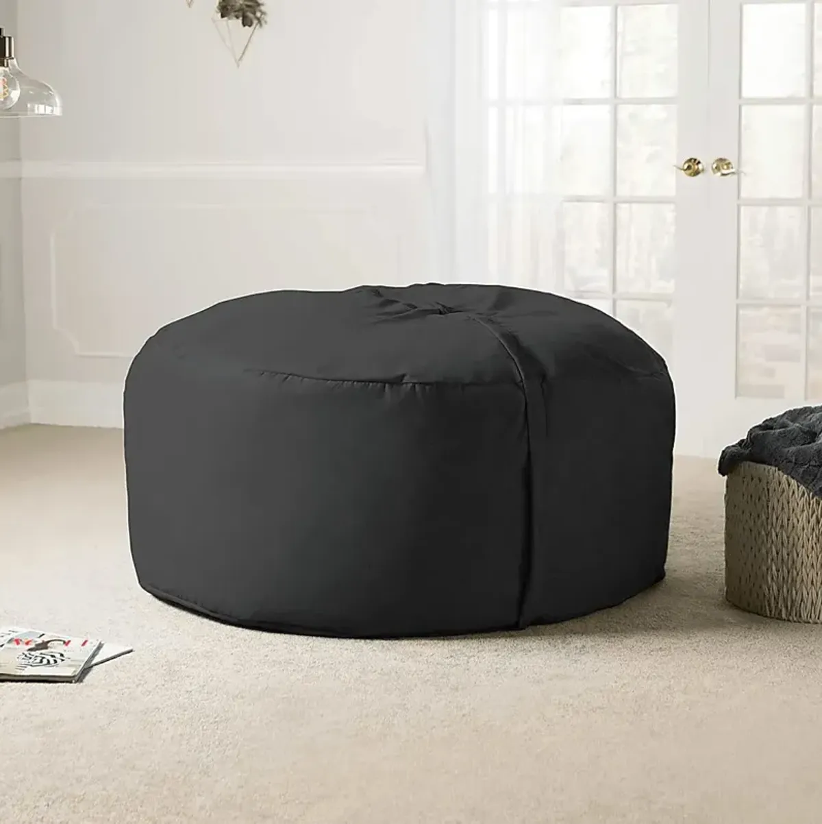 Kids Marshmellow Black Large Bean Bag Chair