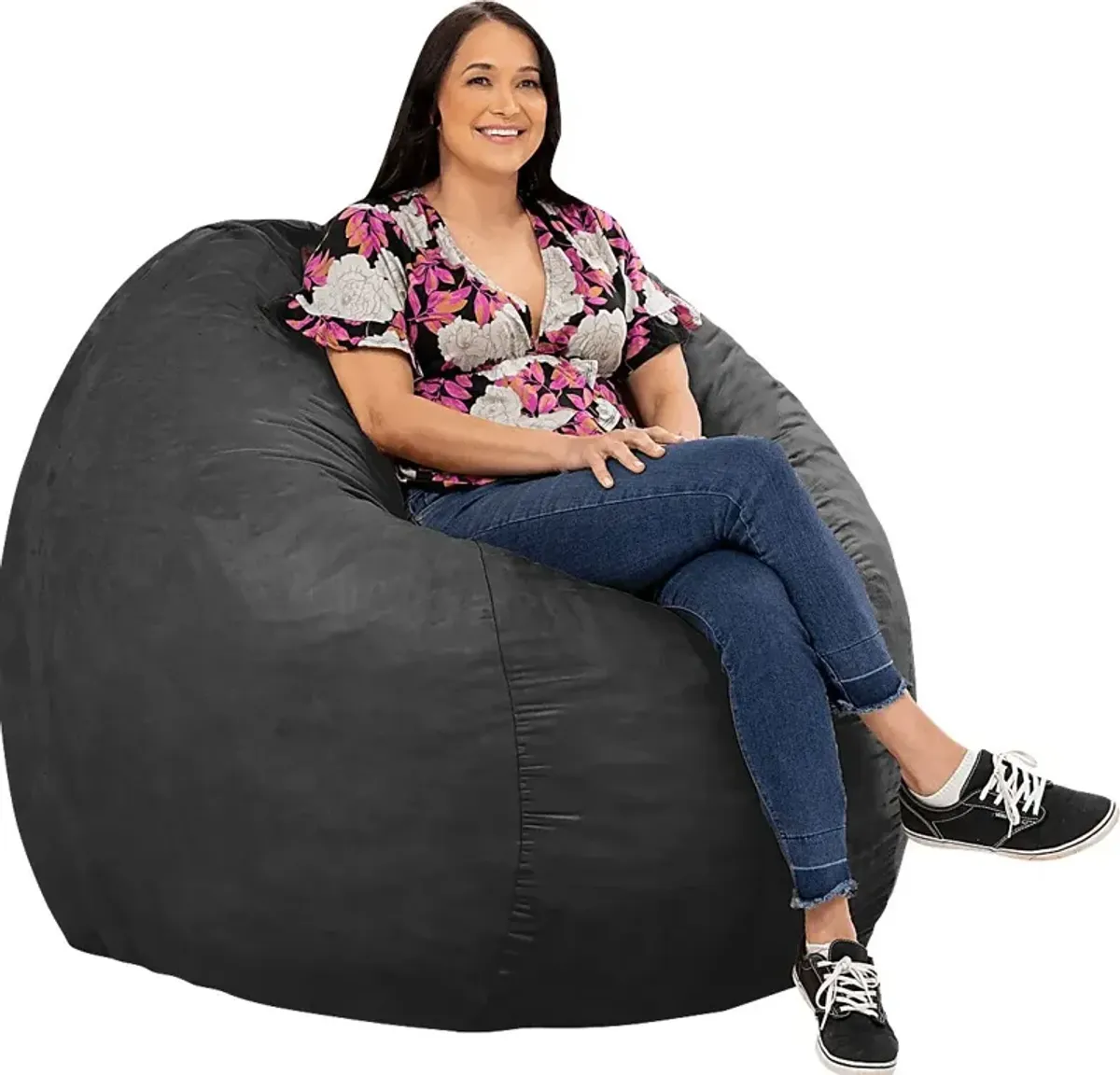 Kids Marshmellow Black Large Bean Bag Chair