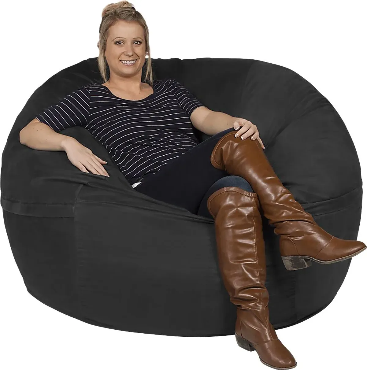 Kids Marshmellow Black Large Bean Bag Chair