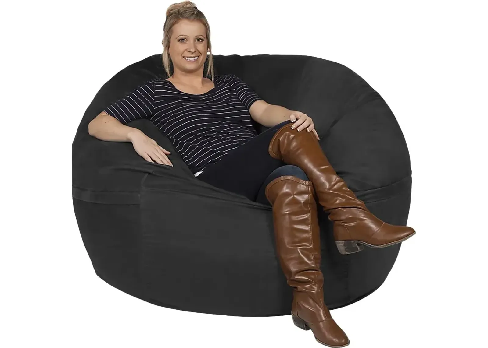 Kids Marshmellow Black Large Bean Bag Chair