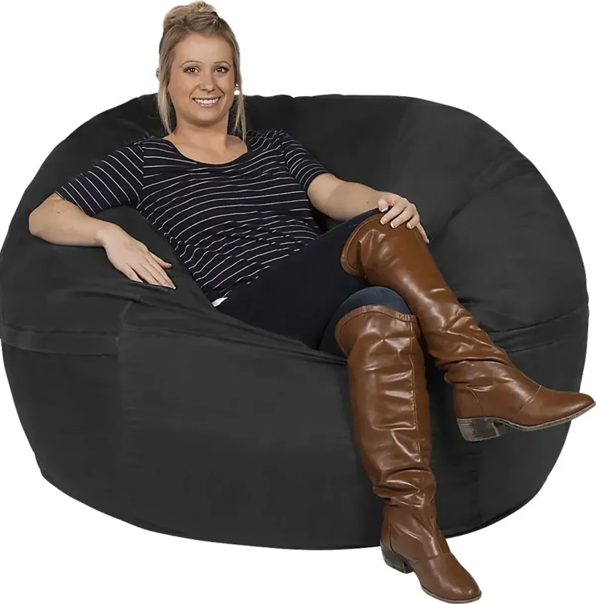 Kids Marshmellow Black Large Bean Bag Chair