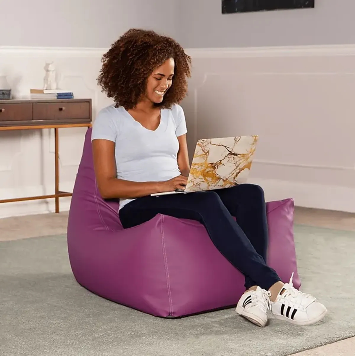 Kids Wilfy Purple Large Bean Bag Chair