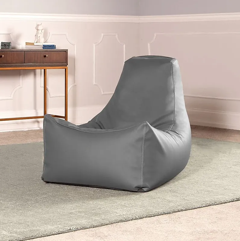 Kids Wilfy Gray Large Bean Bag Chair