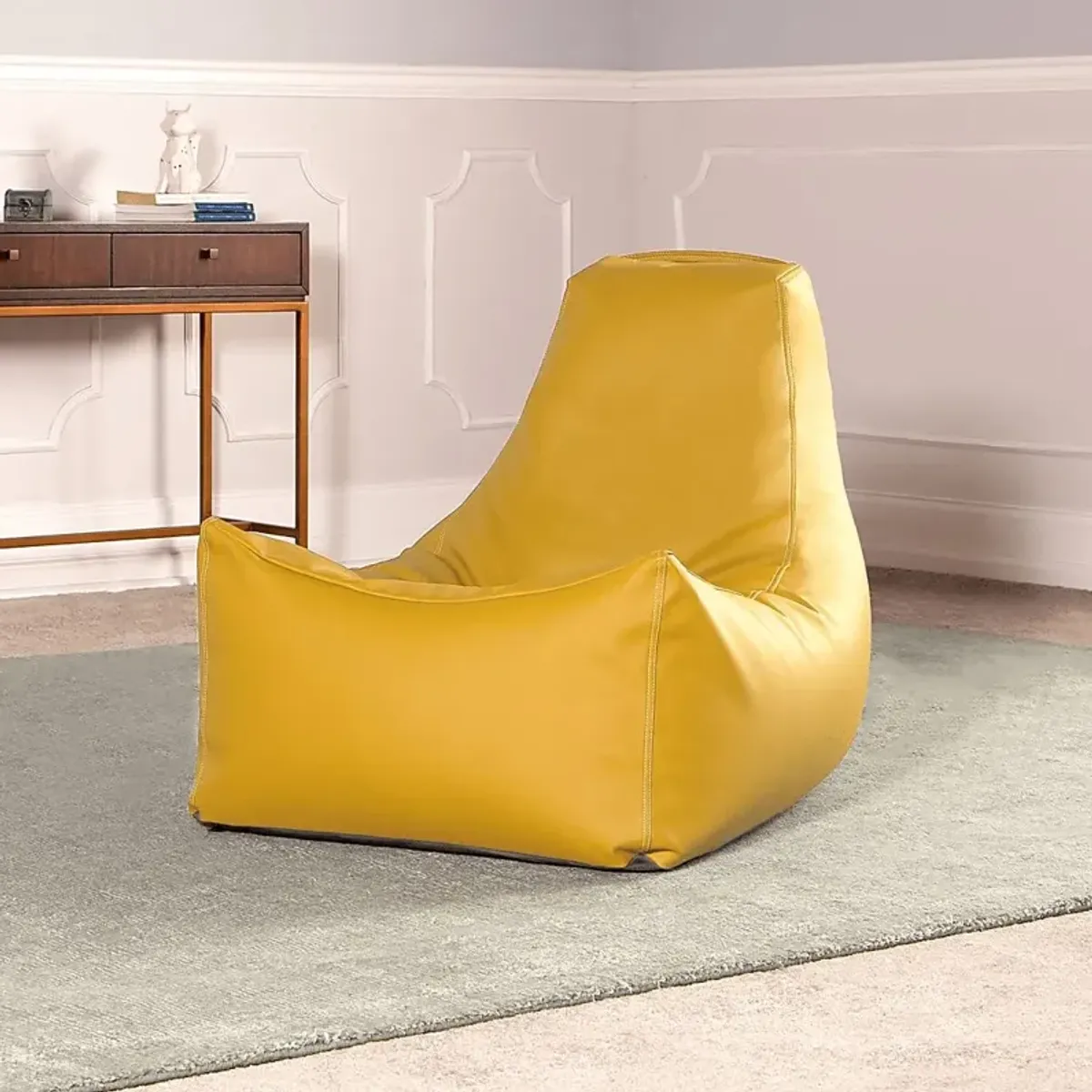 Kids Wilfy Yellow Large Bean Bag Chair