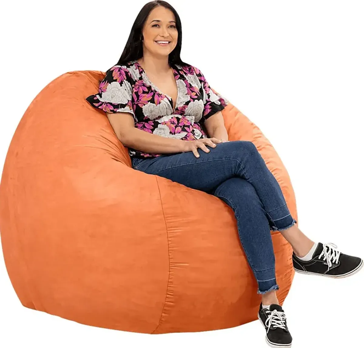 Kids Marshmellow Orange Large Bean Bag Chair