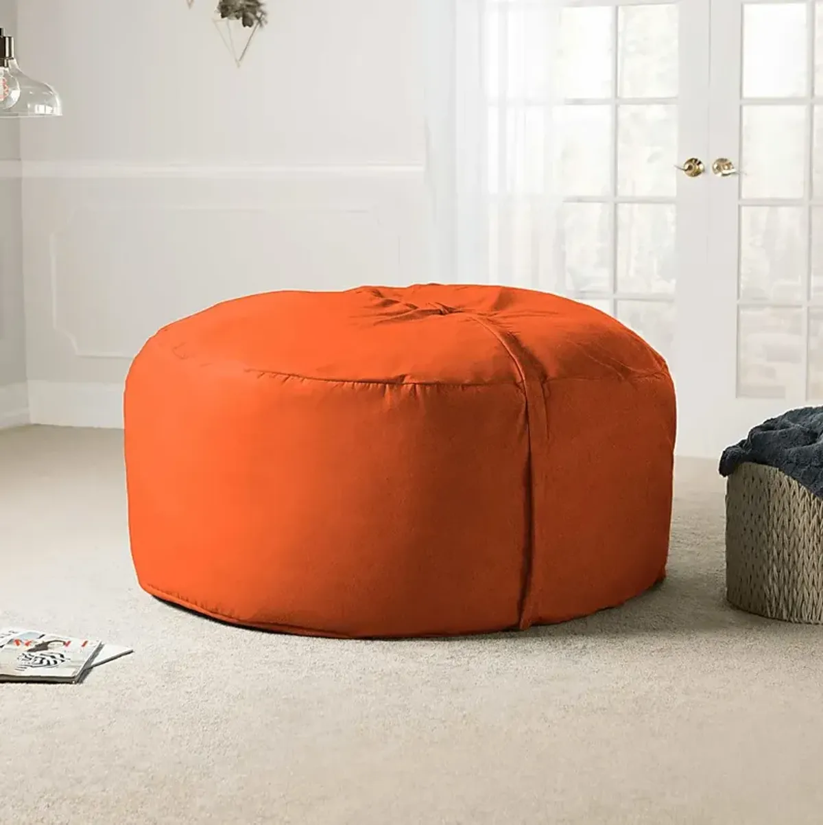 Kids Marshmellow Orange Large Bean Bag Chair