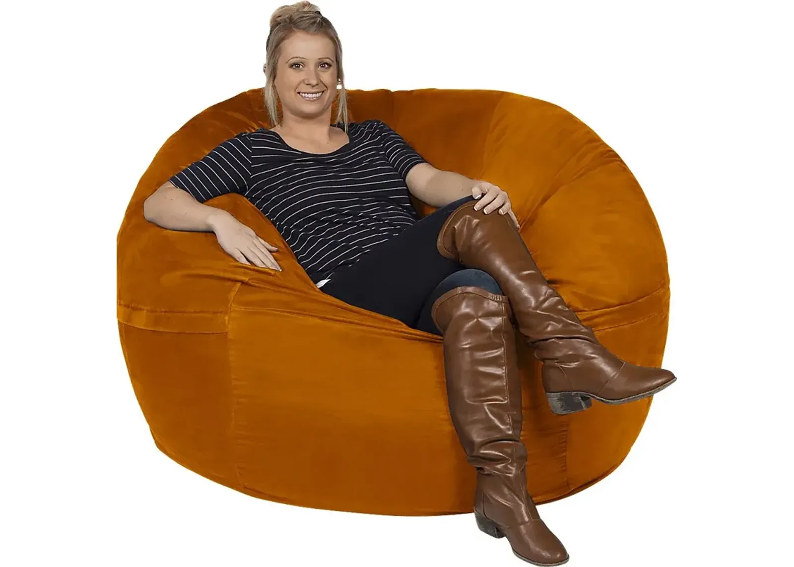 Kids Marshmellow Orange Large Bean Bag Chair