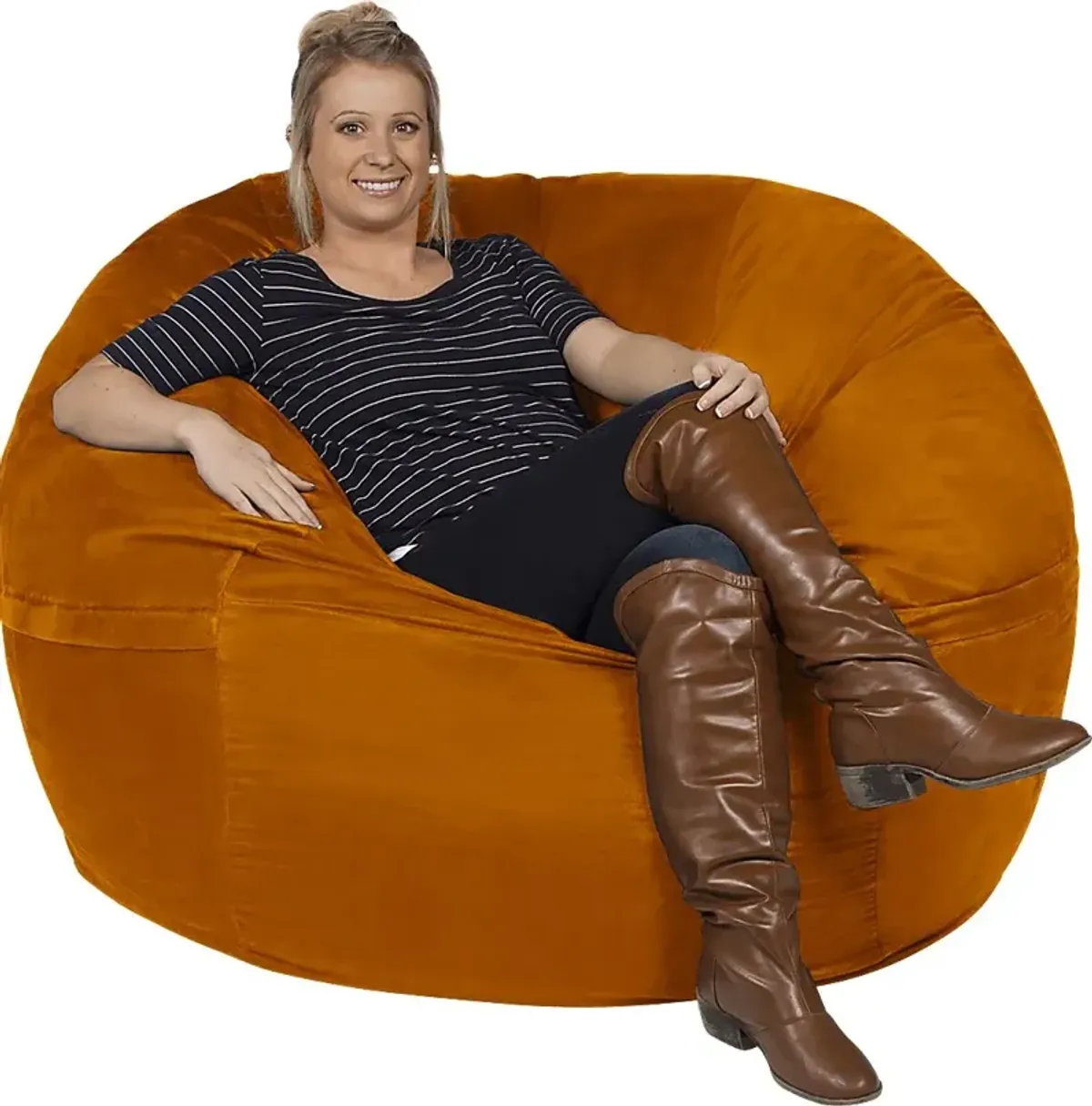 Kids Marshmellow Orange Large Bean Bag Chair