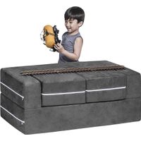 Kids Cubblie Gray Convertible Loveseat and Ottoman