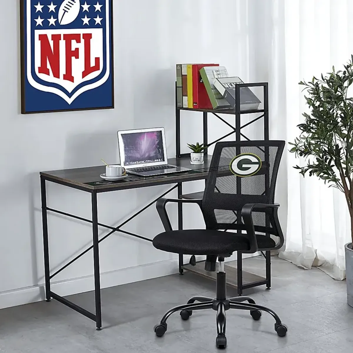 Tough Match NFL Green Bay Packers Black Desk Chair