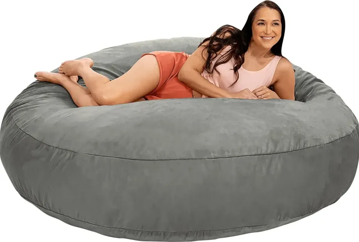 Lazy Dayz Gray Bean Bag Chair