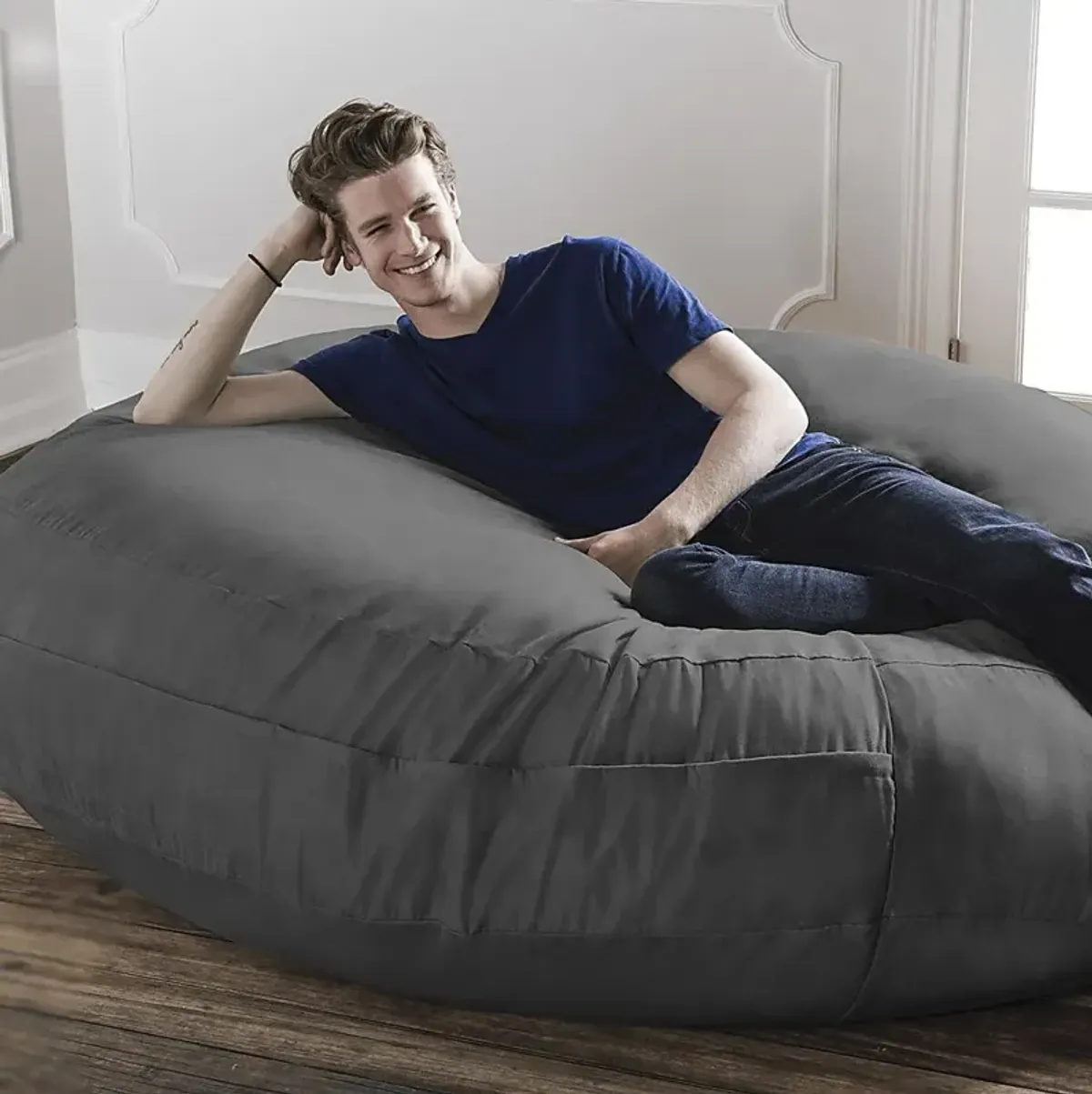 Lazy Dayz Gray Bean Bag Chair