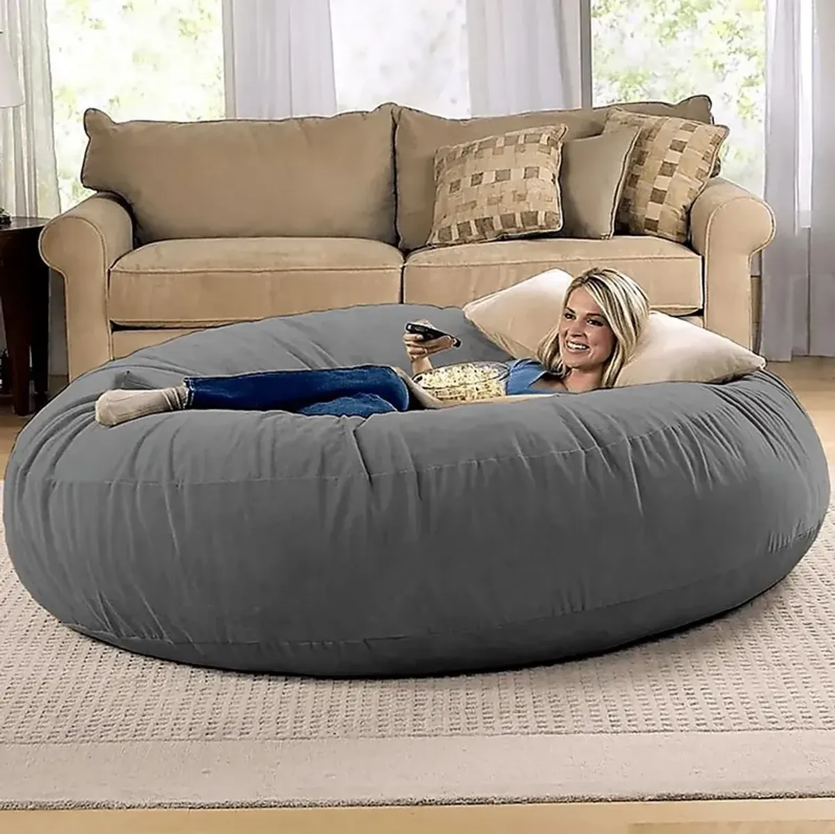 Lazy Dayz Gray Bean Bag Chair