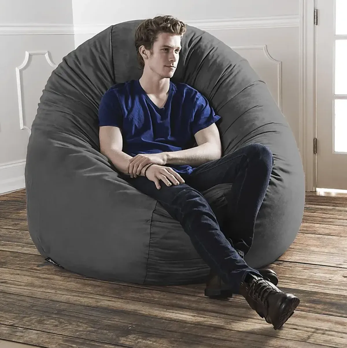 Lazy Dayz Gray Bean Bag Chair