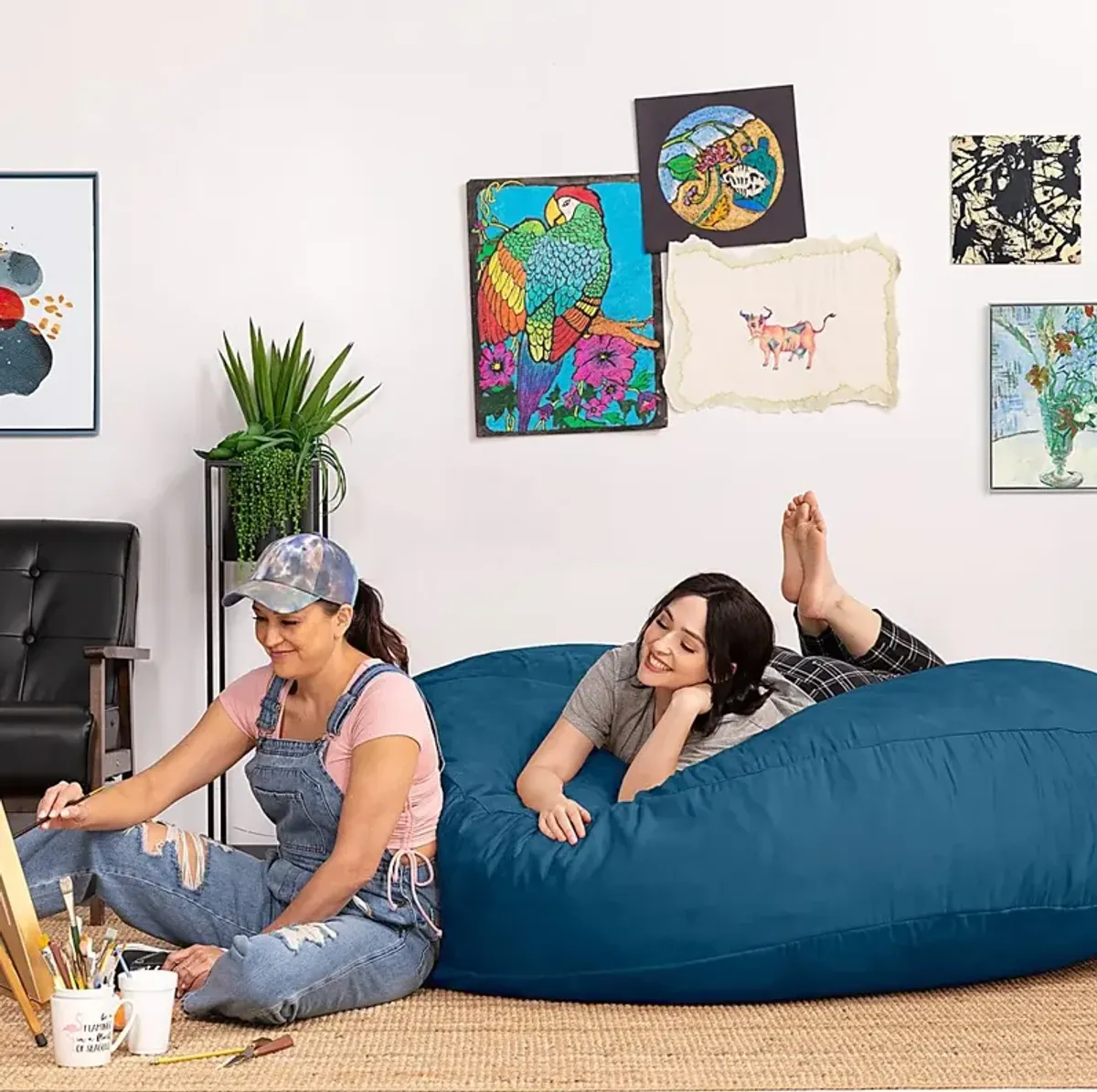 Lazy Dayz Navy Bean Bag Chair