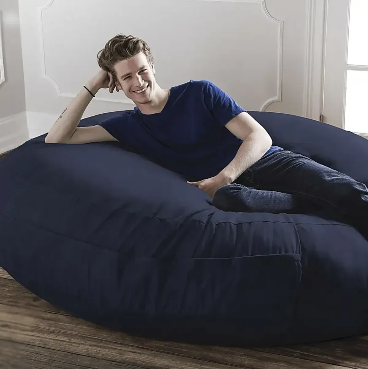 Lazy Dayz Navy Bean Bag Chair