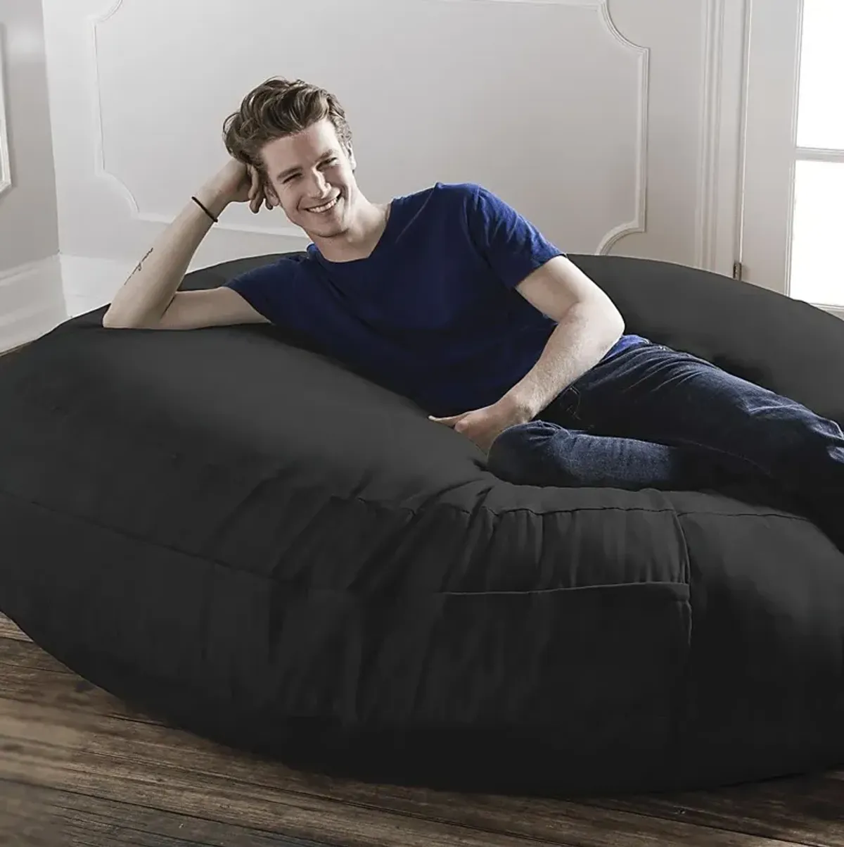 Lazy Dayz Black Bean Bag Chair