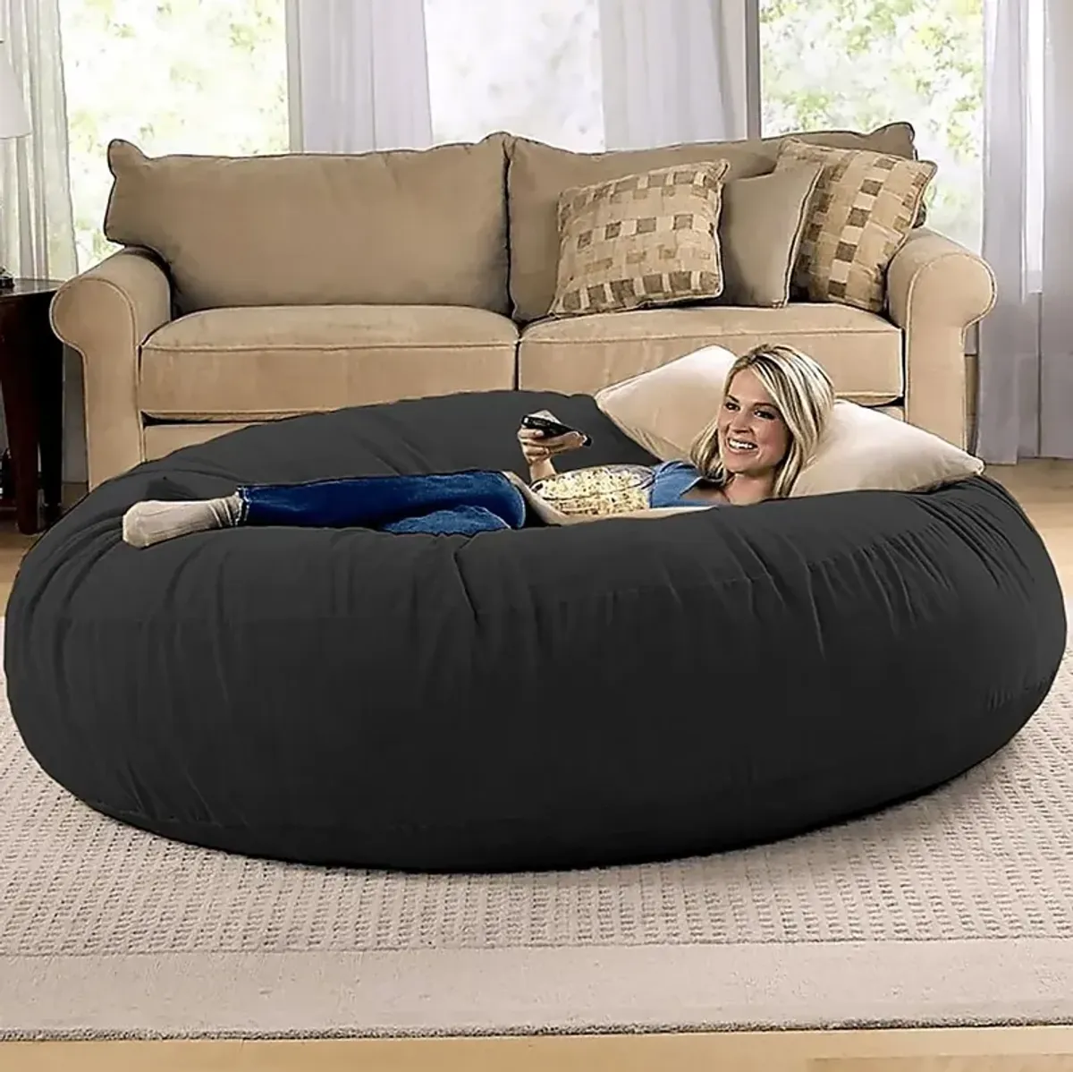 Lazy Dayz Black Bean Bag Chair