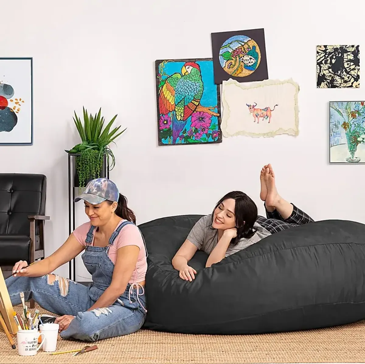 Lazy Dayz Black Bean Bag Chair