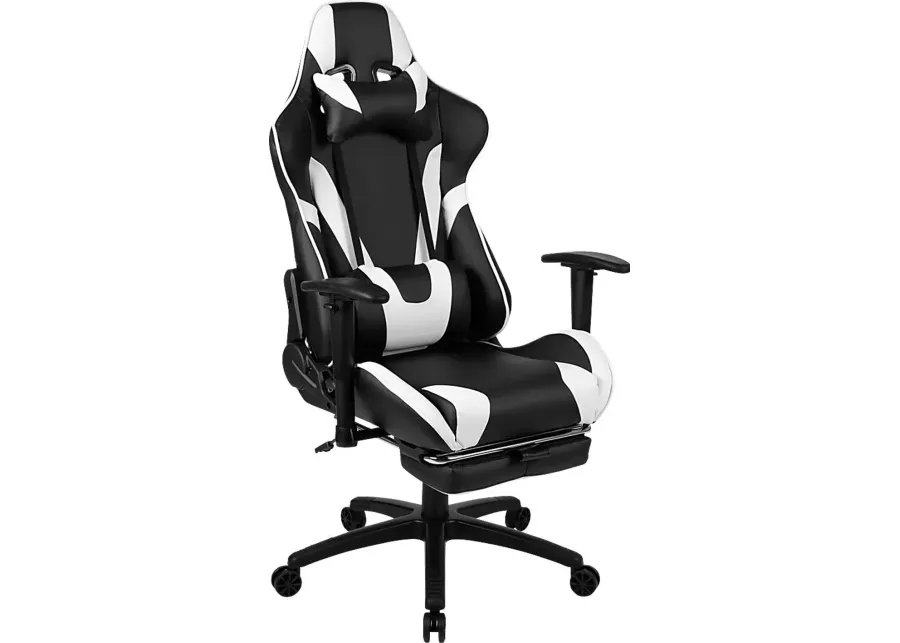 Trexxe White Ergonomic PC Gaming Chair with Footrest