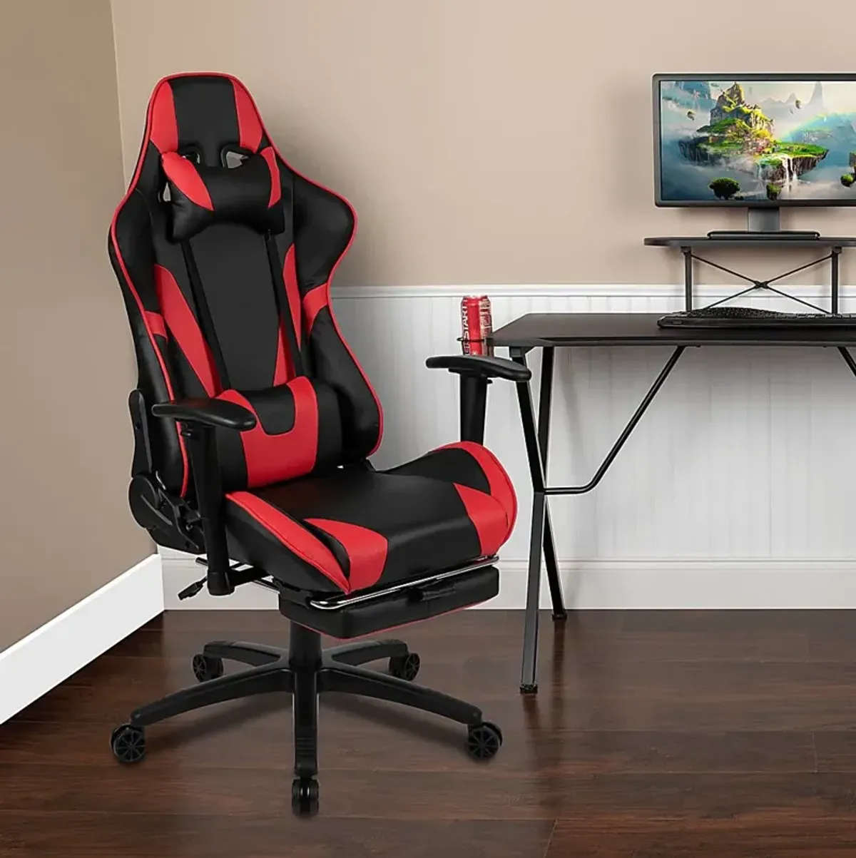 Trexxe Red Ergonomic PC Gaming Chair with Footrest