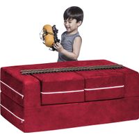 Kids Cubblie Red Convertible Loveseat and Ottoman