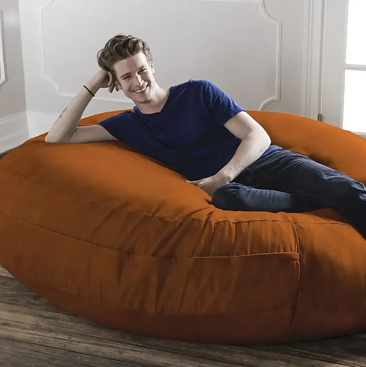 Lazy Dayz Orange Bean Bag Chair